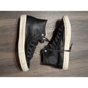 Converse Chuck Taylor All Star II Leather High Top Sneakers Black Men 9 Women 11